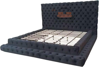 Imperial Manor Upholstered Bed Frame with Tufted Headboard and Timeless Design