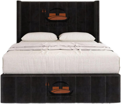 Haven Upholstered Wingback Bed Frame with 2 Storage Drawers & 54" Headboard in Plush Velvet