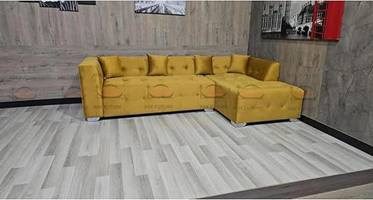 Vesta L Shape Sofa in Plush Velvet Fabric