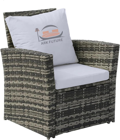 Outdoor Rattan Furniture Set, 4 Pieces, Grey