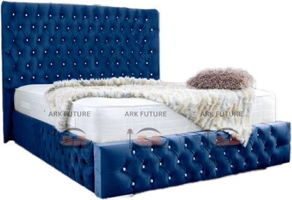 Eleganza Plush 4-Inch Bed Frame with Curved Headboard