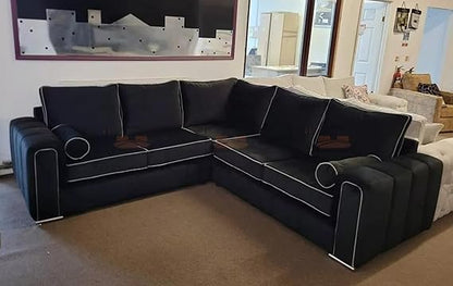 Milano Boxton 5 Seater Corner Sofa in Plush Velvet Fabric