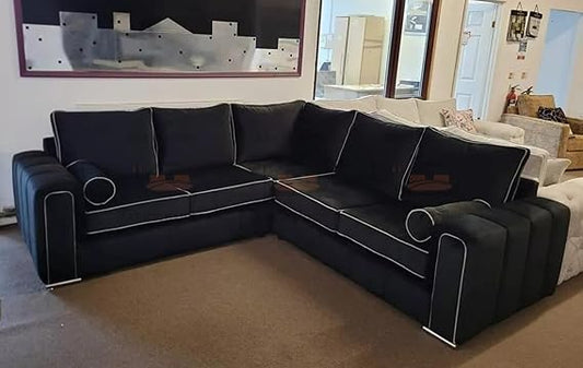 Milano Boxton 5 Seater Corner Sofa in Plush Velvet Fabric