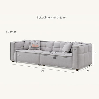 Murray Sofa Range - Modern Modular 4+3 Seater in Putty Boucle