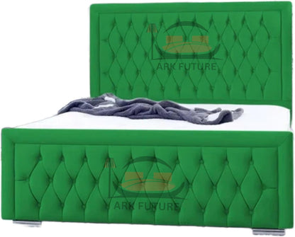 Celeste Upholstered Ottoman Bed – Velvet/Fabric Finish, Storage, Easy Lift, Stylish Headboard