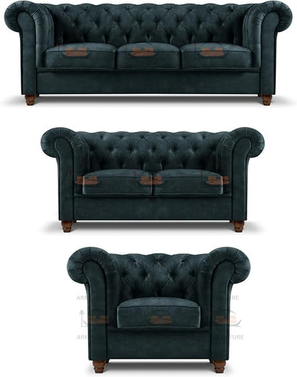 Gosford Sofa Set in Plush Velvet Fabric