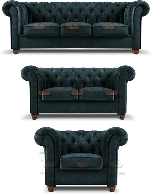 Gosford Sofa Set in Plush Velvet Fabric