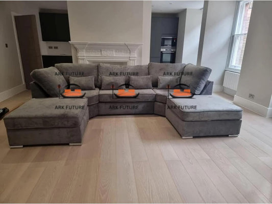 Raven U Shape Sofa in Plush Velvet Sofa