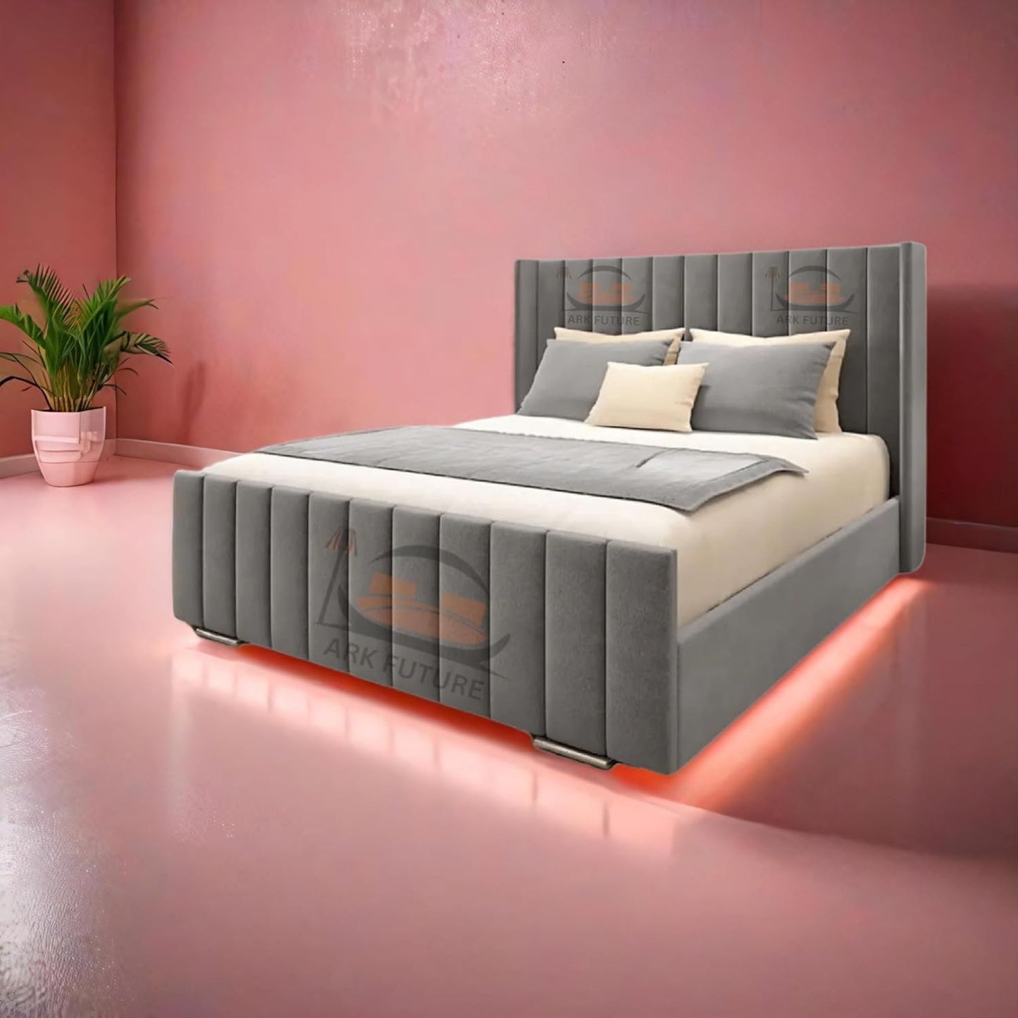 Hampton Deluxe Upholstered Bed Frame – Sturdy & Elegant Design