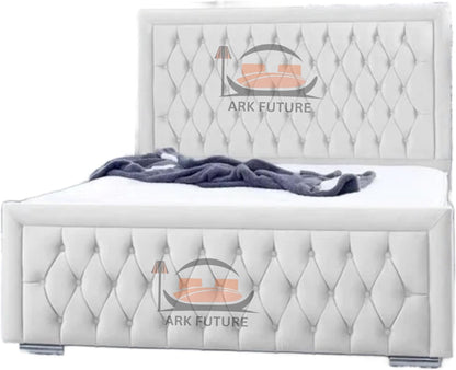 Celeste Upholstered Ottoman Bed – Velvet/Fabric Finish, Storage, Easy Lift, Stylish Headboard
