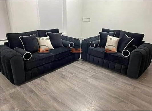 Melana 3+2 Seater Sofas Velvet Upholstery Luxury Plush Fabric