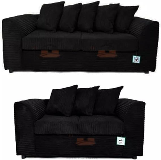 Corduroy Sofa Set  3-Seater and 2-Seater in Plush Velvet Fabric