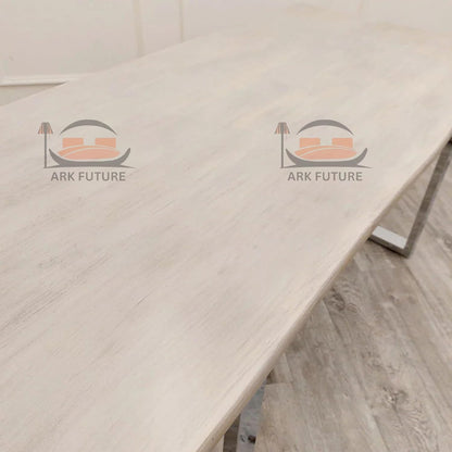 Freya 1.8 Dining Table – Solid Light Pine Wood & Chrome Legs