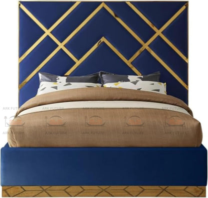 Serena Upholstered Bed Frame with Stylish Headboard, Sturdy Wooden Legs, Modern