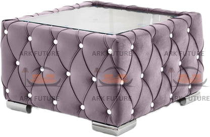 Verona Plush Velvet Square Footstool – Stylish & Comfortable