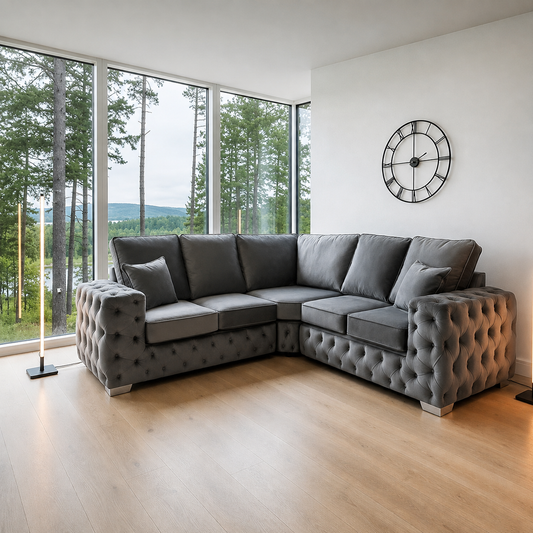 Ashton Chesterfield Sofa in Plush Velvet Fabric