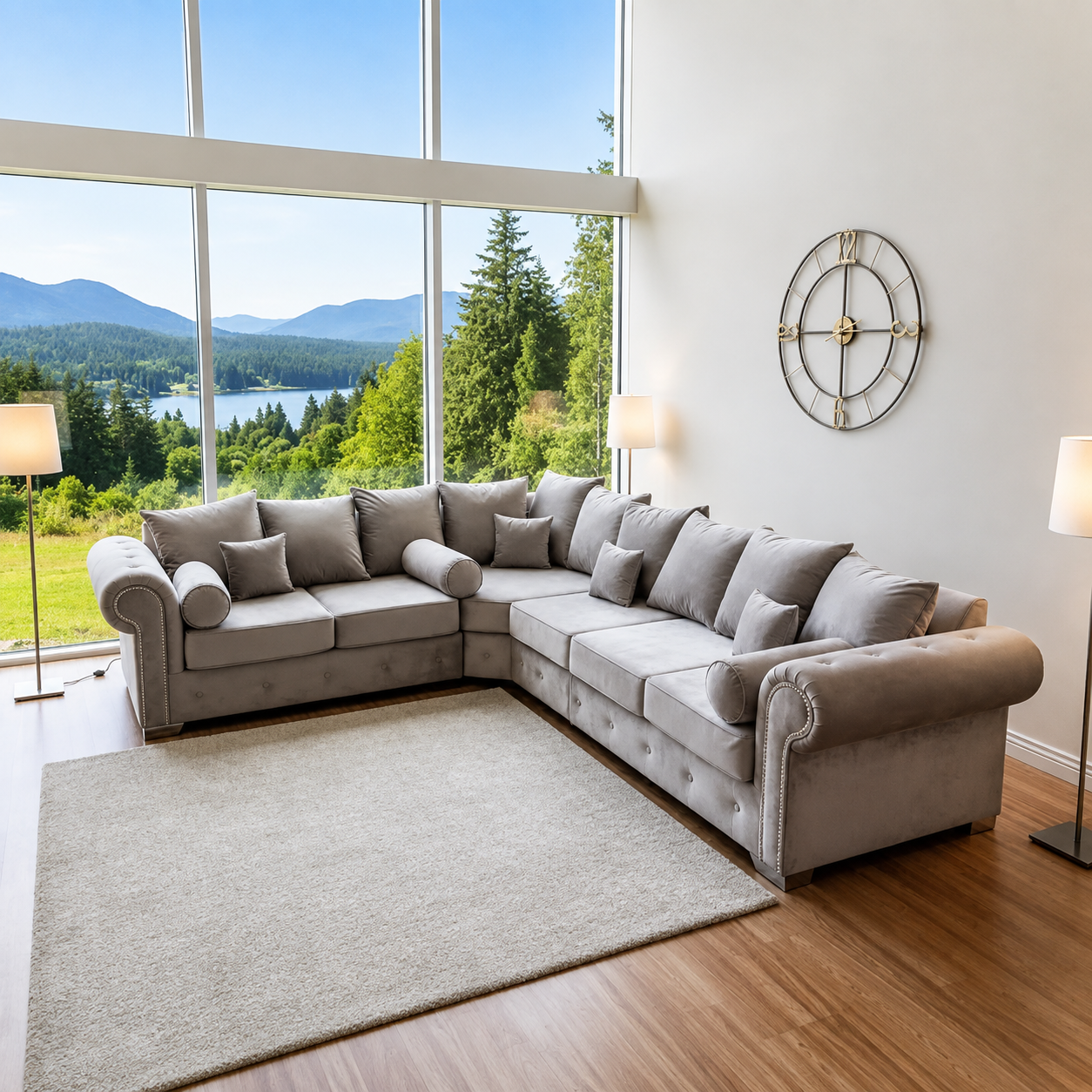Windsor Luxury Sofa in Plush Velver Fabric