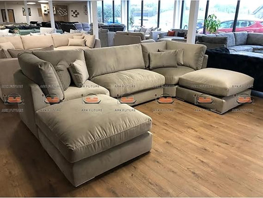 U-Shape Corner Sofa 5-Seater Removable Cushions & Covers