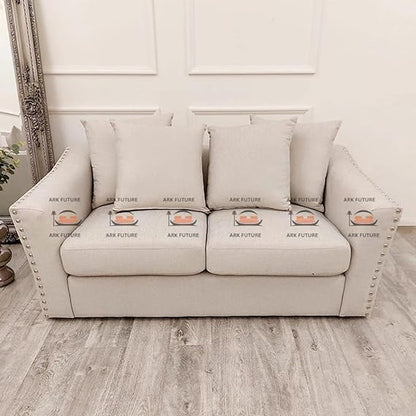 Giggle 3 Plus 2 Seater Sofa in Cream Plush Velvet Fabric