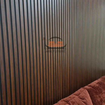 Wood Effect Slatted Acoustic Wall Panels – Set of 14