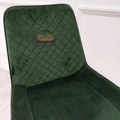 Luna Plush Velvet Dining Chairs – Set of 2, Teal with Metal Legs