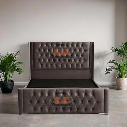 Calgary Upholstered Bed Frame | Modern Fabric Bed with Tufted Headboard