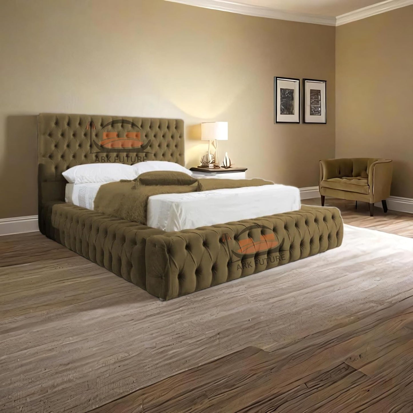Celeste Upholstered Ottoman Bed Frame with Storage