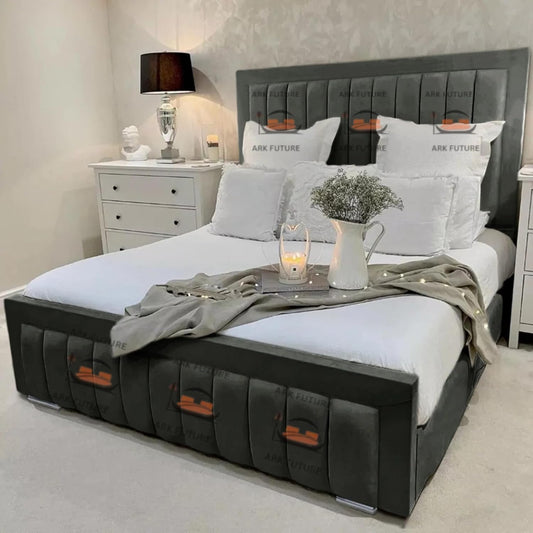 Emelia Upholstered Bed Frame in Plush Velvet Fabric