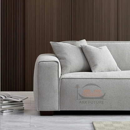 Dakota 4-Seater Sofa with Chaise, Boucle Upholstery, Spacious & Stylish Design(Pebble)