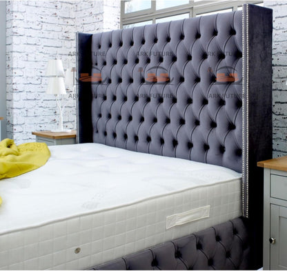 Dino Plush 4-Inch Bed Frame with Winged Headboard