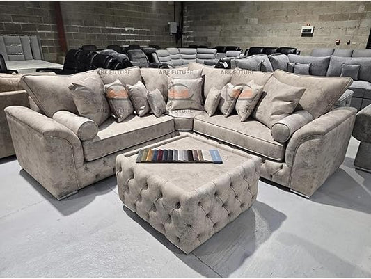 Elice Chesterfield 2C2 Corner Sofa with Coffee Table