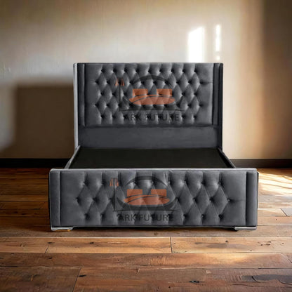 Calgary Upholstered Bed Frame | Modern Fabric Bed with Tufted Headboard