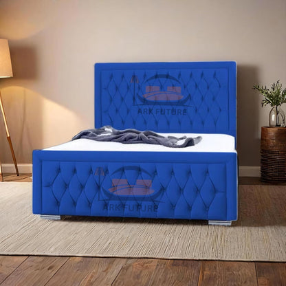 Celeste Upholstered Ottoman Bed – Velvet/Fabric Finish, Storage, Easy Lift, Stylish Headboard