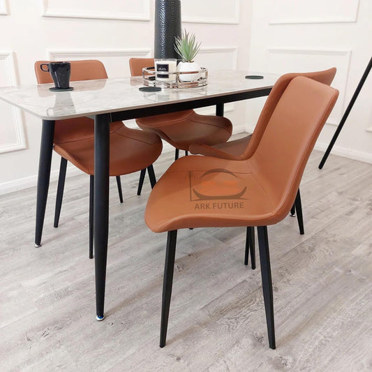Remus Leather Dining Chairs – Set of 4