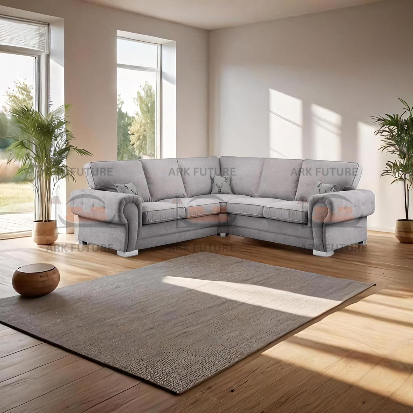 Veneto 5-Seater L-Shaped Corner Sofa with Full Back and Chesterfield Arms