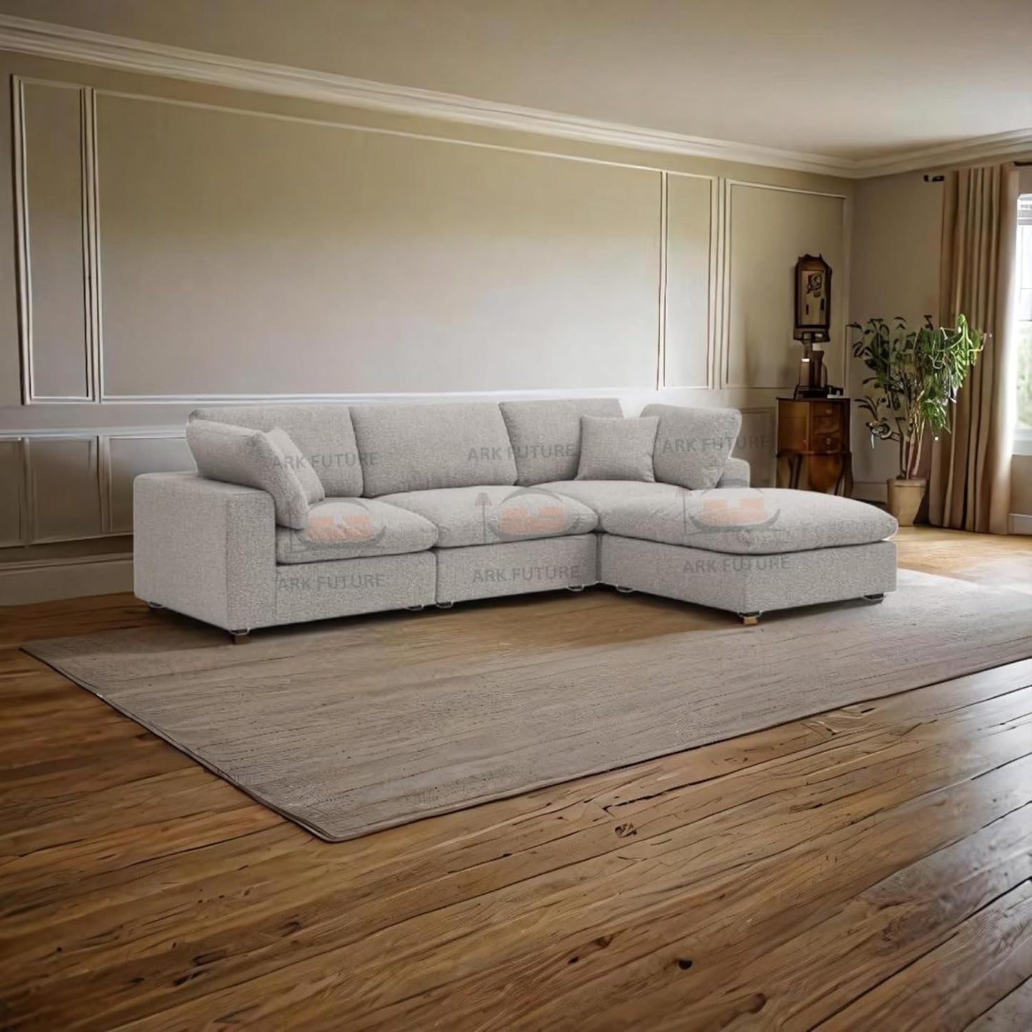 Dawson Boucle Modular Sofa, 3-Piece Chaise Sectional - Modern & Comfortable