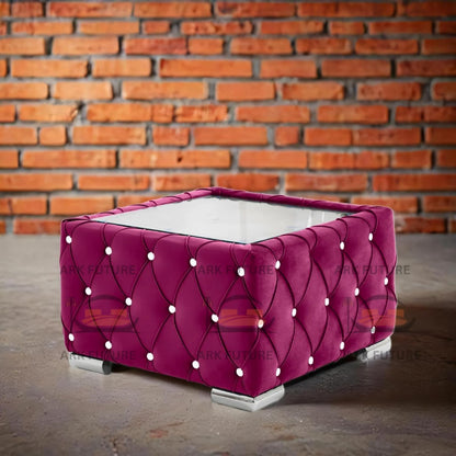 Verona Plush Velvet Square Footstool – Stylish & Comfortable