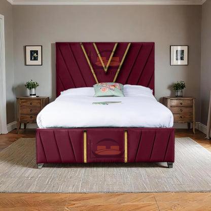 Midnight Mirage Plush Velvet Bed Frame with Tufted Headboard