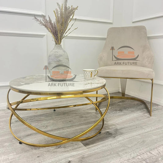 Chelmsford Beige Velvet Dining Chairs, Set of 4, Silver Chrome Base