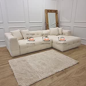 Gemini Left Hand Side L Shape Sofa in Boucle Fabric