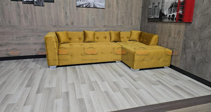 Vesta Plush Velvet Corner Sofa – Elegant & Comfortable Luxury Seating for Modern Homes