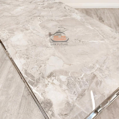 Stella Chrome Coffee Table with Ash Grey Stone Top