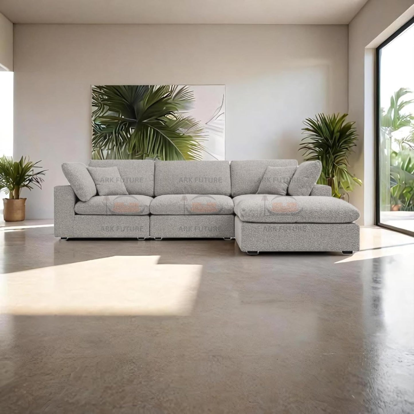 Dawson Boucle Modular Sofa, 3-Piece Chaise Sectional - Modern & Comfortable