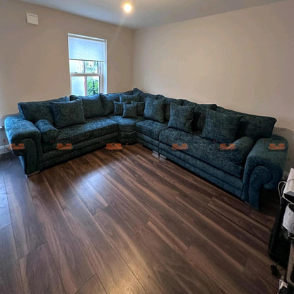 Lunar L Shape Plush Velvet Sofa