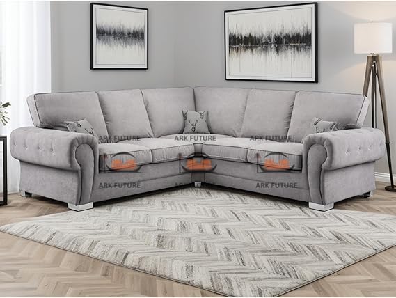 Veneto 5 Seater Corner Sofa in Plush Velvet Fabric