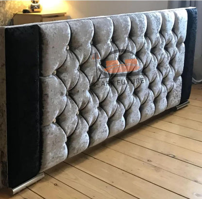Serena Upholstered Bed Frame with Velvet or Fabric Finish