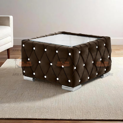 Verona Plush Velvet Square Footstool – Stylish & Comfortable