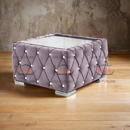 Verona Plush Velvet Square Footstool – Stylish & Comfortable