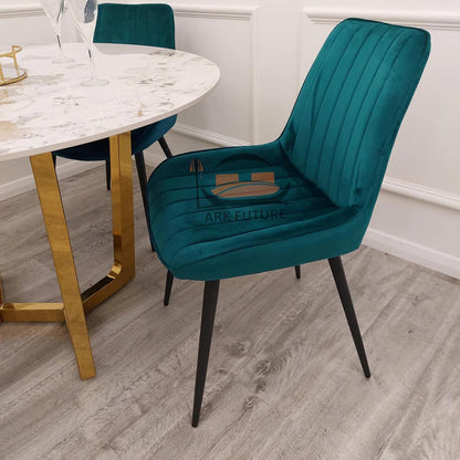 Dido Velvet Dining Chairs – Set of 4, Modern Design with Sturdy Legs