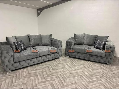 Kington 3 plus 2 Seater Plush Velvet Sofa